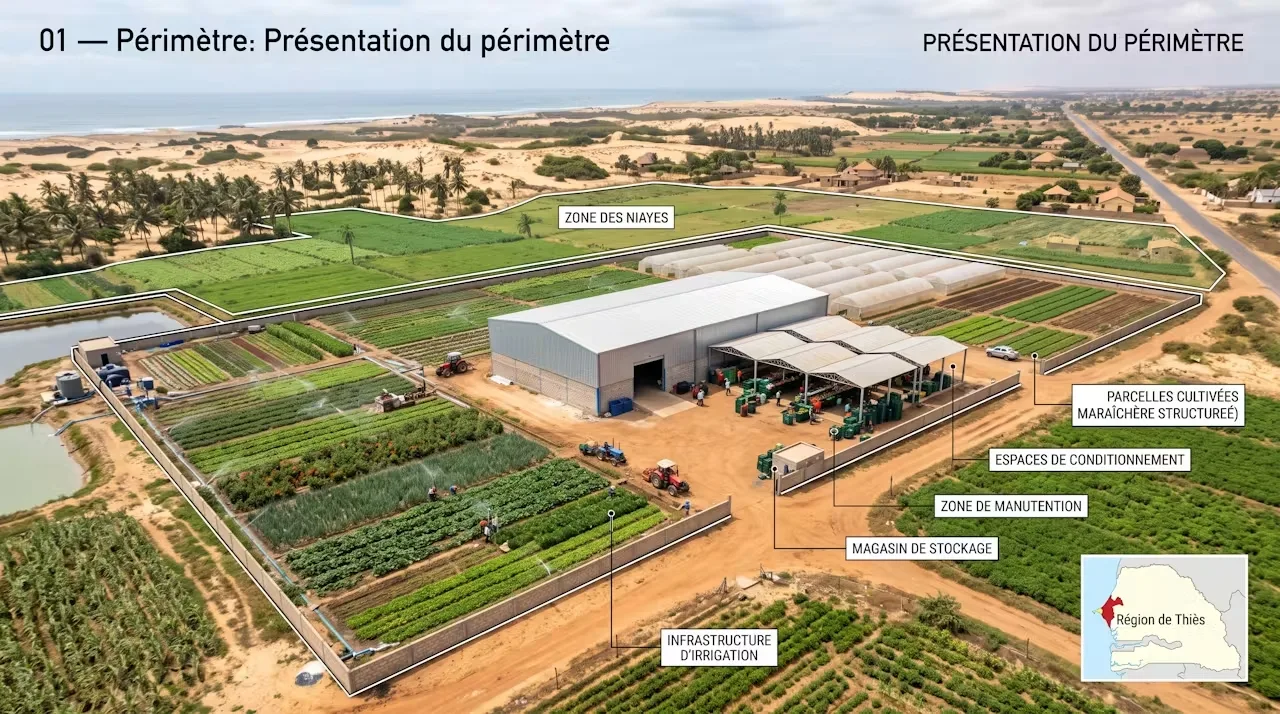 Le périmètre agricole d'ABCD dans la zone des Niayes